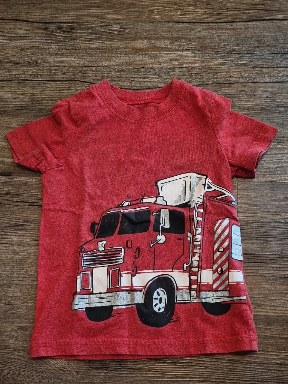 Kids Red Fire Truck Graphic Tee - (Brand)